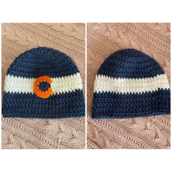 ✅2/$12,3/$16 Knit Colorado beanie- orange and navy - Picture 1 of 1